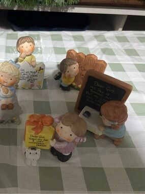 Lot of 7 Vintage Dear God Kids Ceramic Figurine's  Enesco